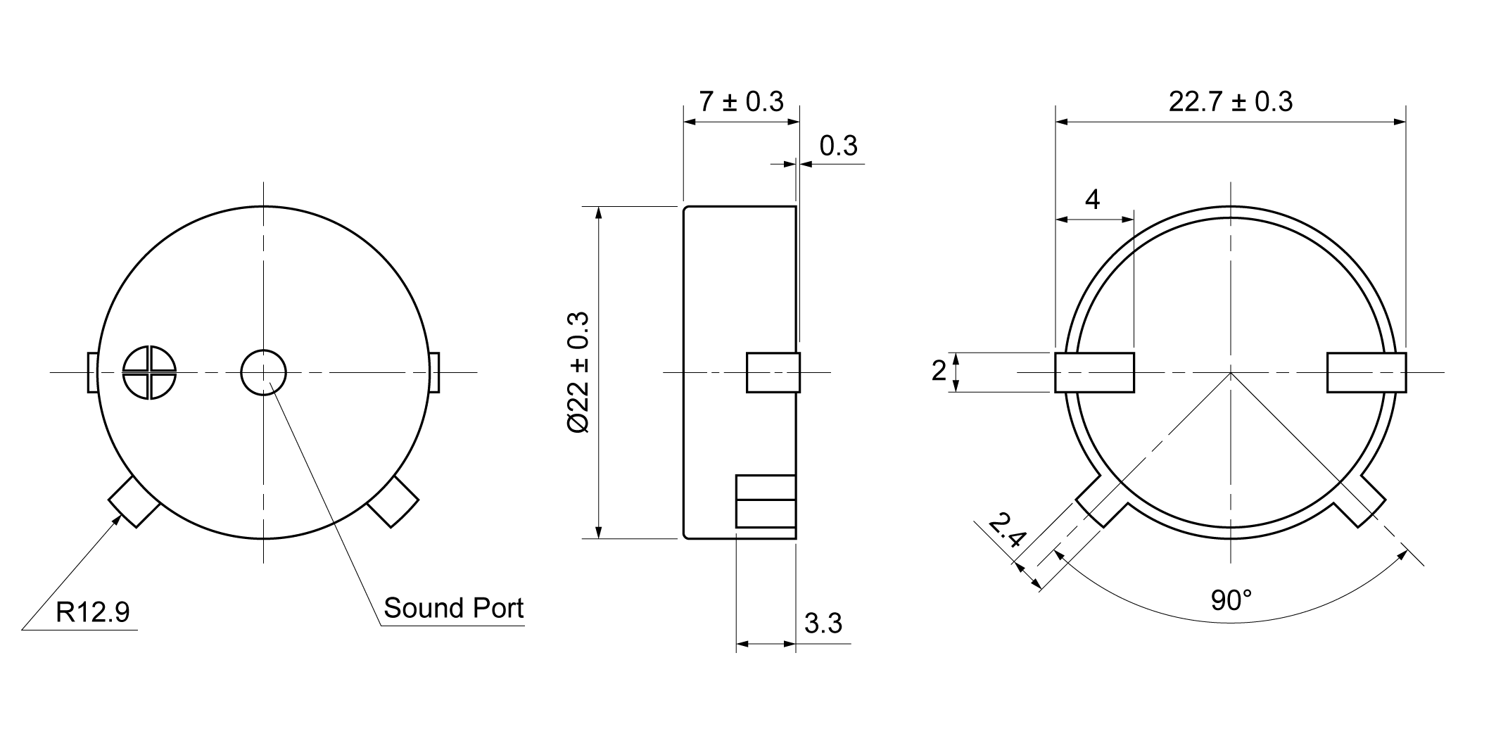 SPT2270R-40A19 Mechanical Drawing